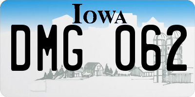 IA license plate DMG062