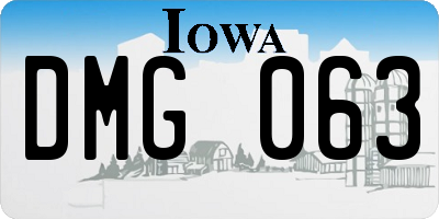 IA license plate DMG063