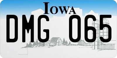 IA license plate DMG065