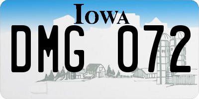 IA license plate DMG072