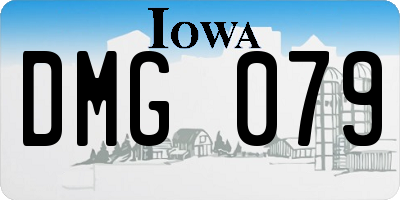 IA license plate DMG079