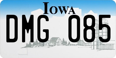 IA license plate DMG085