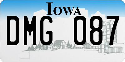 IA license plate DMG087