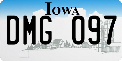 IA license plate DMG097