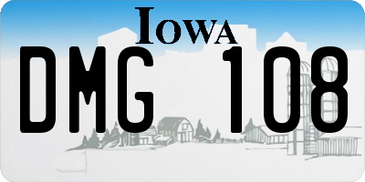 IA license plate DMG108