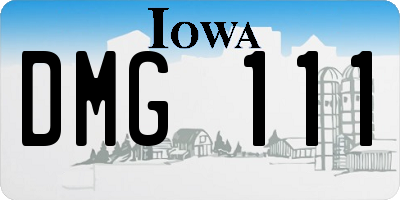 IA license plate DMG111