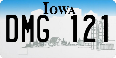IA license plate DMG121