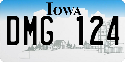 IA license plate DMG124