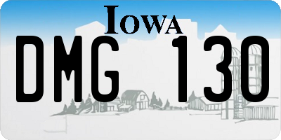 IA license plate DMG130