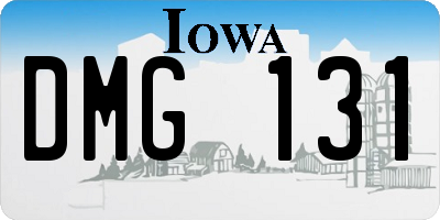 IA license plate DMG131