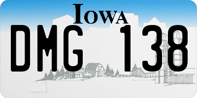 IA license plate DMG138