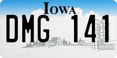 IA license plate DMG141