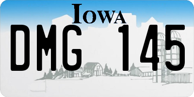 IA license plate DMG145