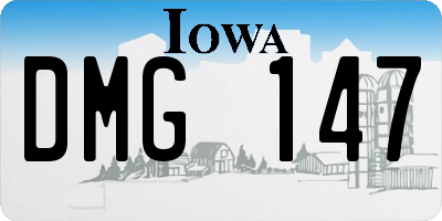 IA license plate DMG147