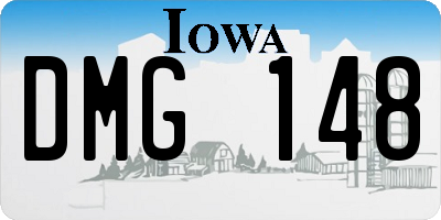 IA license plate DMG148
