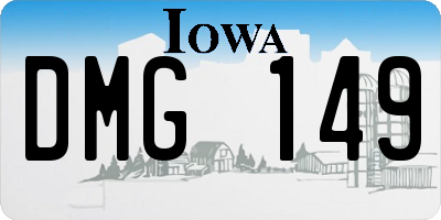 IA license plate DMG149