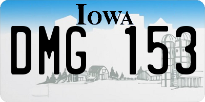 IA license plate DMG153