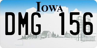 IA license plate DMG156