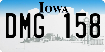 IA license plate DMG158