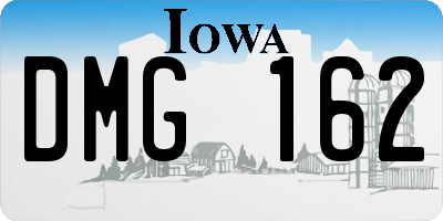 IA license plate DMG162