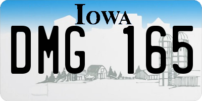 IA license plate DMG165
