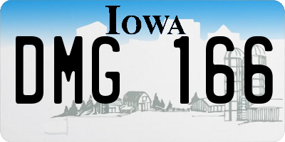 IA license plate DMG166