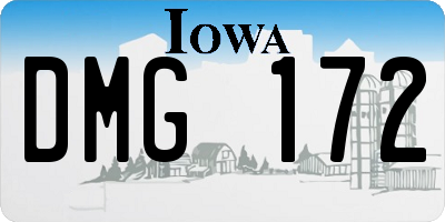 IA license plate DMG172