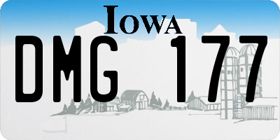 IA license plate DMG177