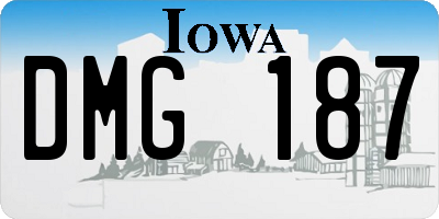 IA license plate DMG187