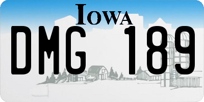IA license plate DMG189
