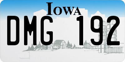 IA license plate DMG192