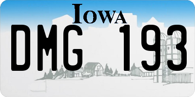 IA license plate DMG193