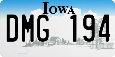 IA license plate DMG194