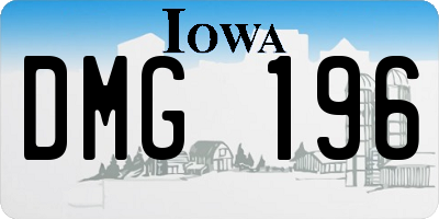 IA license plate DMG196
