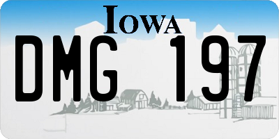 IA license plate DMG197