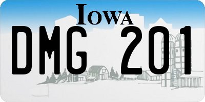 IA license plate DMG201