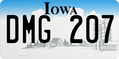IA license plate DMG207