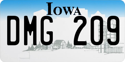 IA license plate DMG209