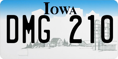 IA license plate DMG210