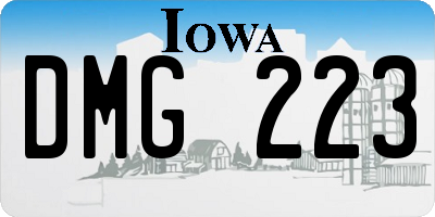 IA license plate DMG223