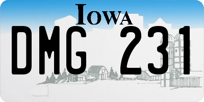 IA license plate DMG231