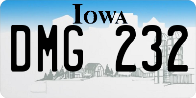 IA license plate DMG232