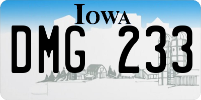 IA license plate DMG233