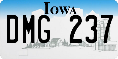 IA license plate DMG237