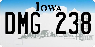 IA license plate DMG238
