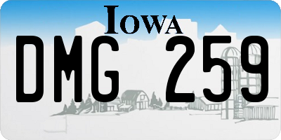 IA license plate DMG259