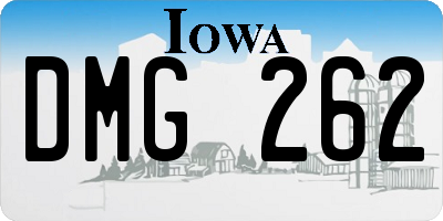IA license plate DMG262