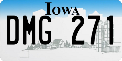 IA license plate DMG271