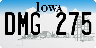 IA license plate DMG275