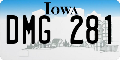 IA license plate DMG281